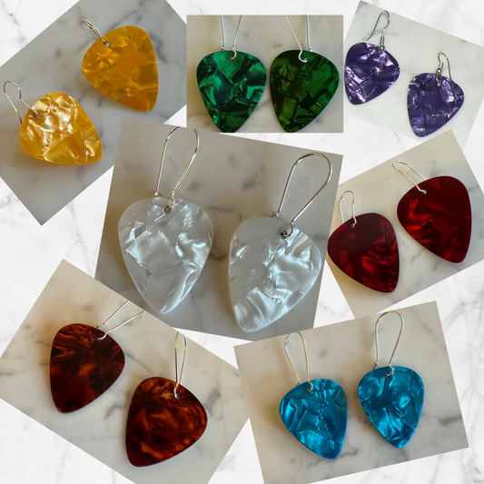 Guitar Pick Earrings - Multi Colored Options